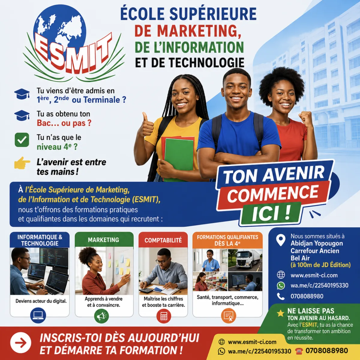 BEPC, BAC ou Niveau 4e : le Groupe ETP-ESMIT ouvre les portes de votre réussite professionnelle