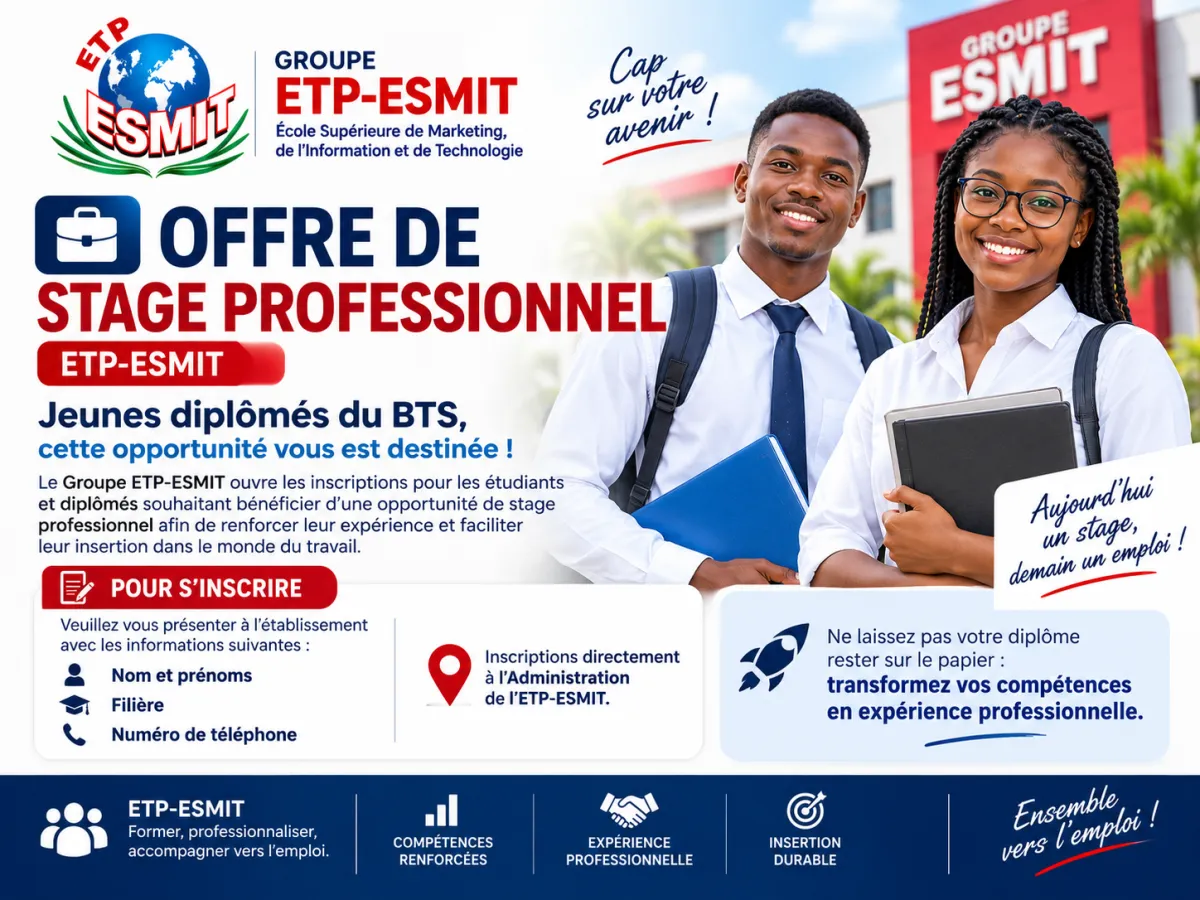 OFFRE DE STAGE PROFESSIONNEL — ETP-ESMIT
